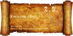 Karczag Ubul névjegykártya